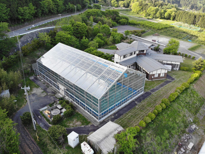 アグリ交流センター空撮・展示温室側